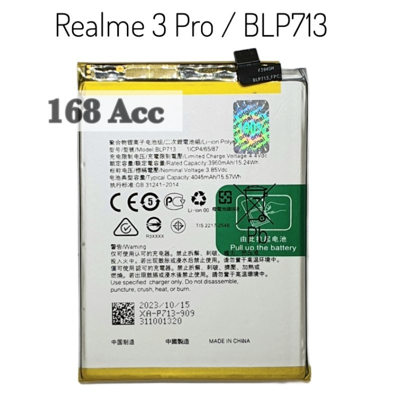 Baterai Batre Realme 3 Pro BLP713 Batere Batrai Realme 3Pro Original Battery Batrei
