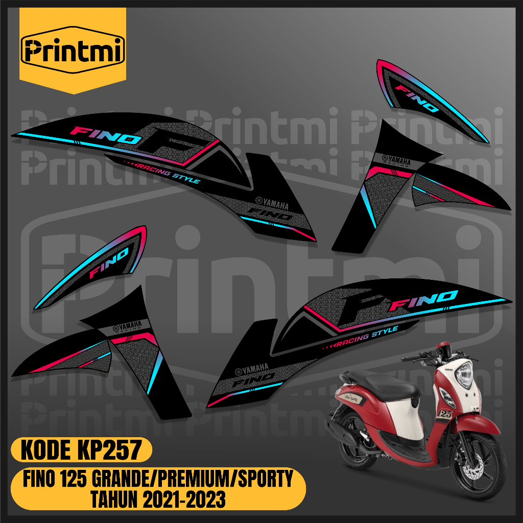 Striping Sticker Motor Fino 125 Grande Premium Sporty 2021 2022 2023 2024 Variasi Simple Modifikasi 