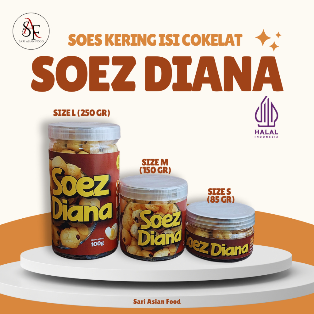 

Soes Sus Kering Isi Cokelat Kemasan Toples Tabung 250gram, 150gram, 85gram - Soez Diana | Sari Asian Food