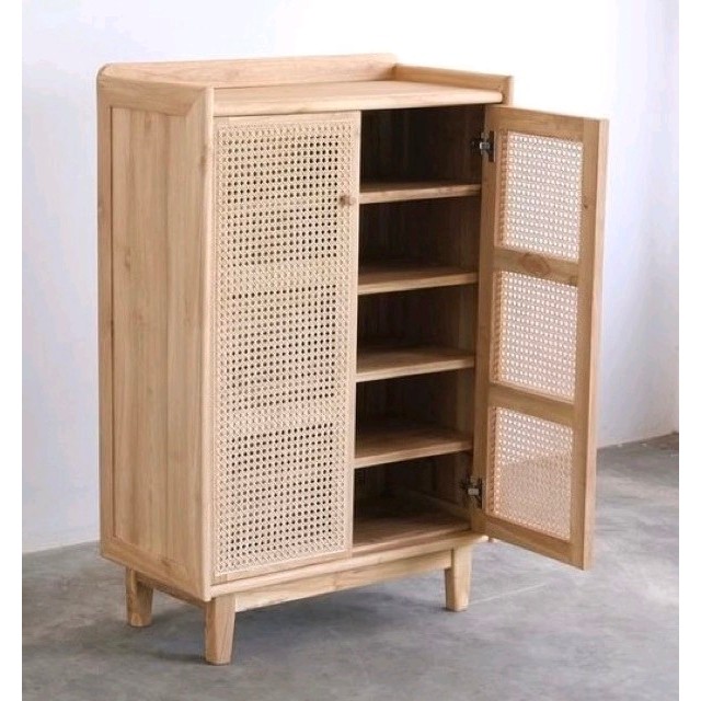 ANGGREK STORAGE CABINET LEMARI KAYU JATI BERKUALITAS KABINET SEPATU RAK SEPATU MINIMALIS Benjava