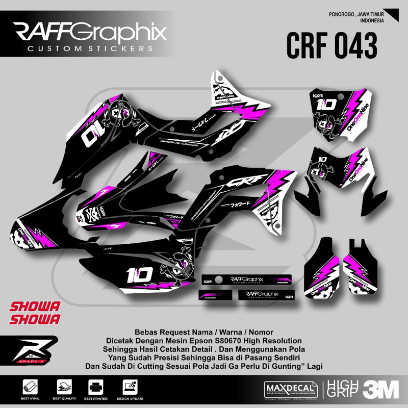decal sticker crf 150l hitam- decal crf custom - decal sticker crf custom -sticker sticker crf hitam