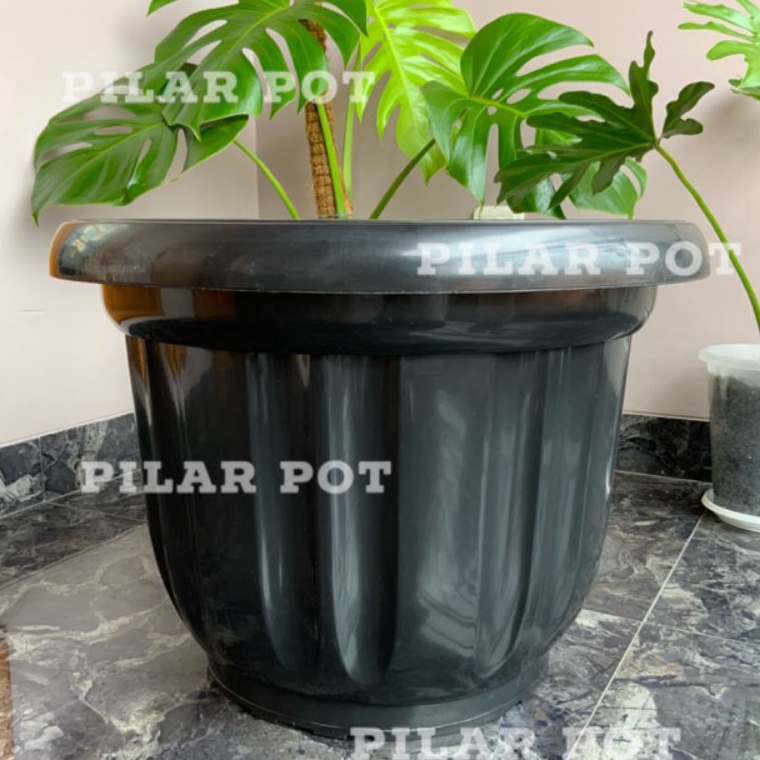 Paling Diminati pot bunga tanaman plastik hitam 50cm - besar