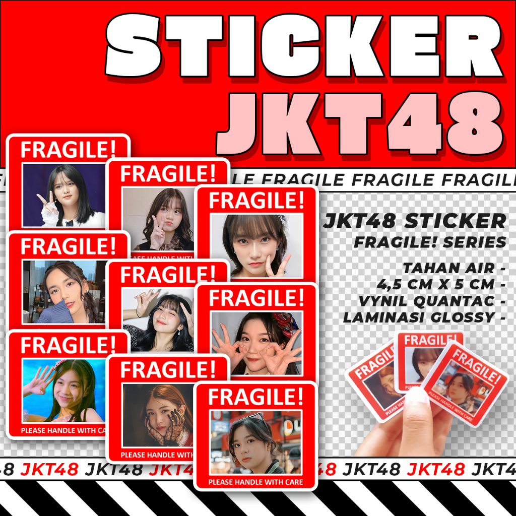

STICKER JKT48 FRAGILE SERIES SATUAN PREMIUM MENGKILAP TAHAN AIR / STICKER TUMBLER LAPTOP MOTOR GITAR / STIKER
