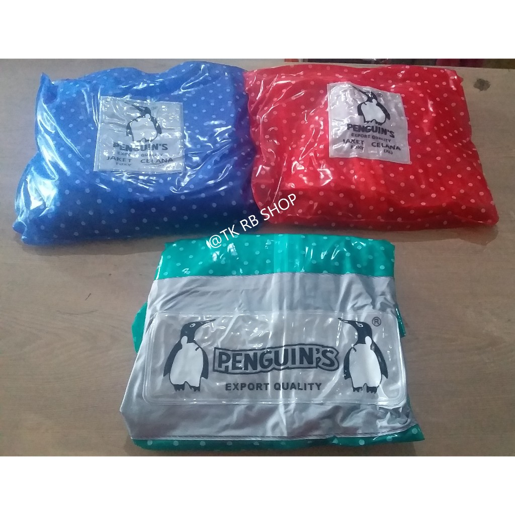Jas Hujan Penguin's Foxy polkadot xl setelan jaket celana