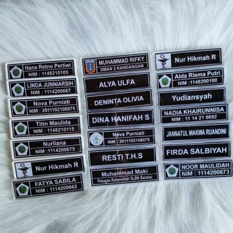 

TERMURAH Papan Nama Akrilik / Name Tag Akrilik / Papan Nama Pdh / Papan Nama Dada