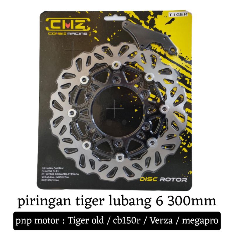piringan depan Tiger 300mm pnp megapro Verza cb150r tilas tilam monoshock 2000 motor Honda lubang 6 