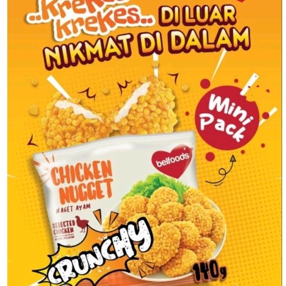 

Belfood nugget crunchy frozen / nuget ayam crispy frosen / naget chicken bubble