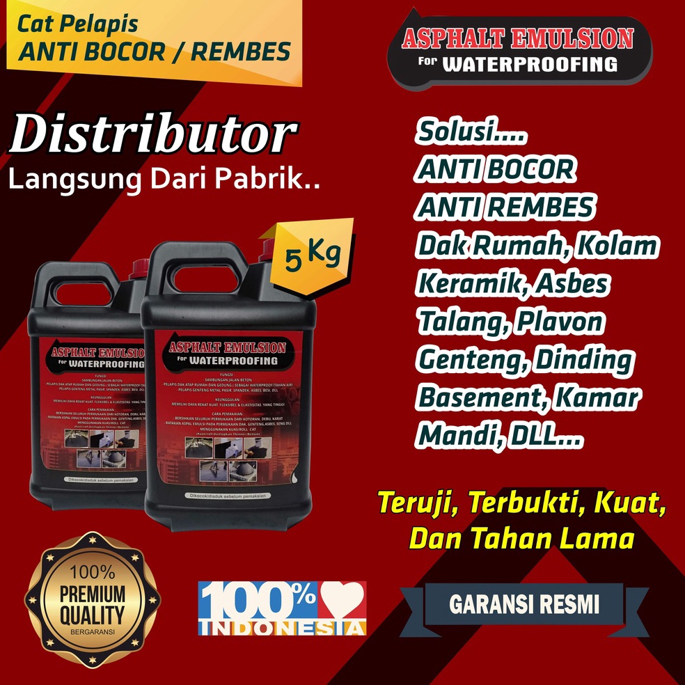 Terlaris.. Aspal Cair Anti Bocor 5 Kg | Aspal Emulsion | Aspal Jalan | Aspal Kaleng | Anti Bocor | A