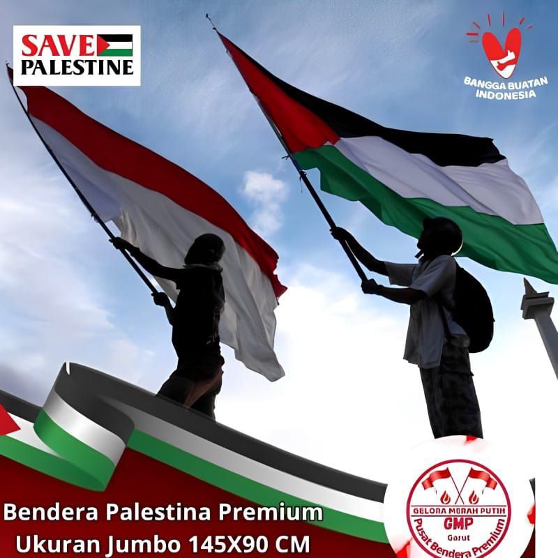 Bendera Palestina Premium Jumbo Beragam Ukuran