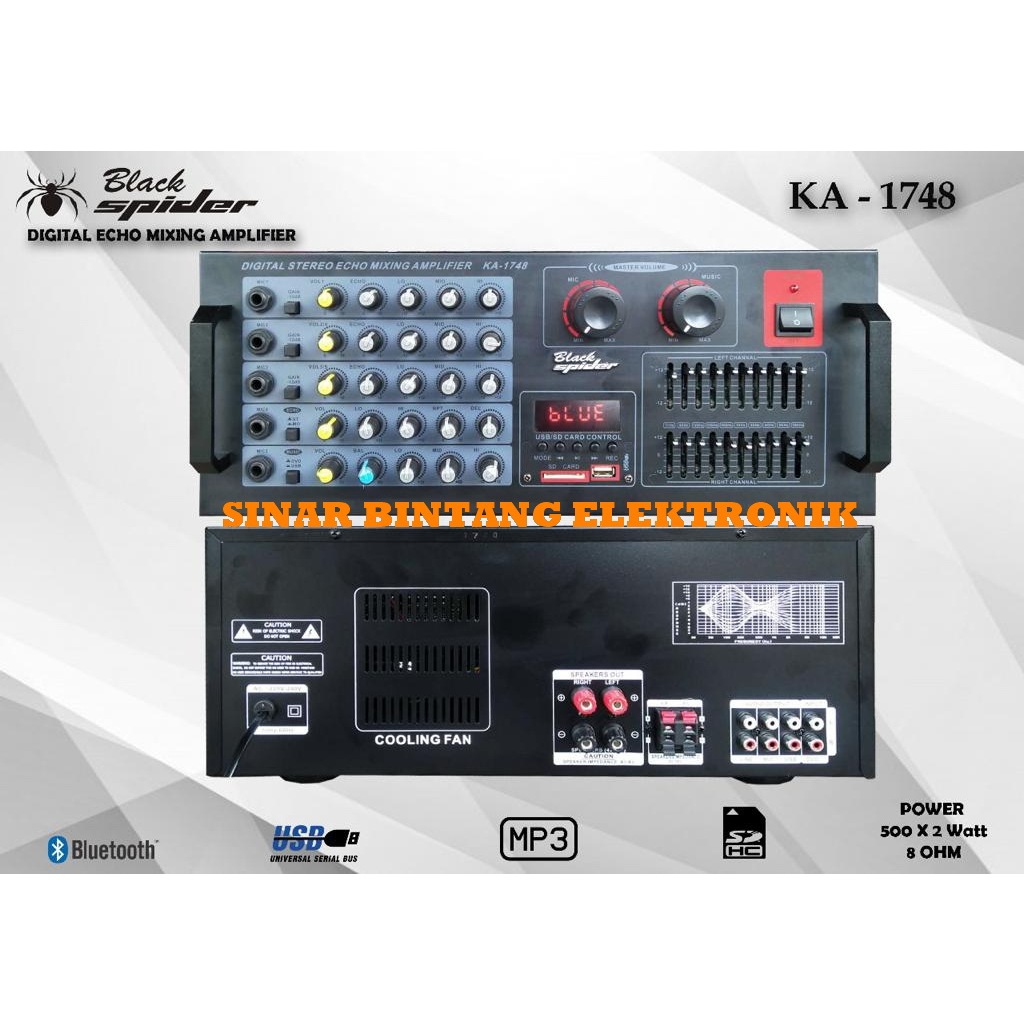 POWER AMPLIFIER BLACKSPIDER KA 1748 AMPLI BLACK SPIDER KA1748 ORIGINAL