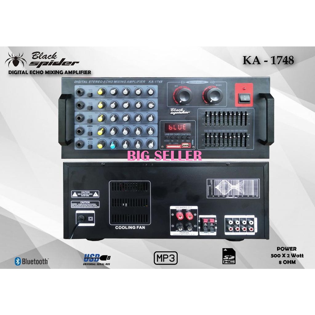 POWER AMPLIFIER BLACKSPIDER KA 1748 AMPLI BLACK SPIDER KA1748