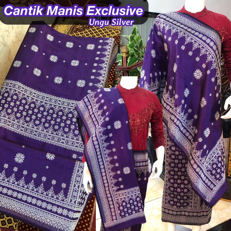 Songket Cantik Manis Exclusive Ungu Silver / Songket tenun asli palembang / ilham songket palembang