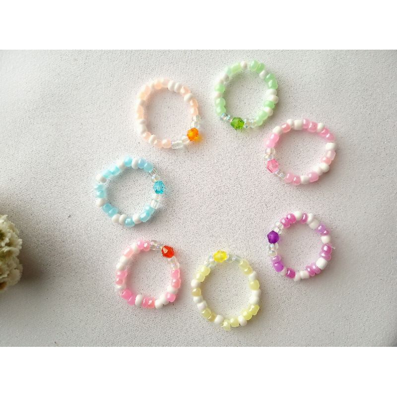 MINEMONILO BEAD RING DIAMOND SERIES/CINCIN MANIK KOREA/CINCIN LUCU/PRETTY BEAD RING/BARANG LUCU