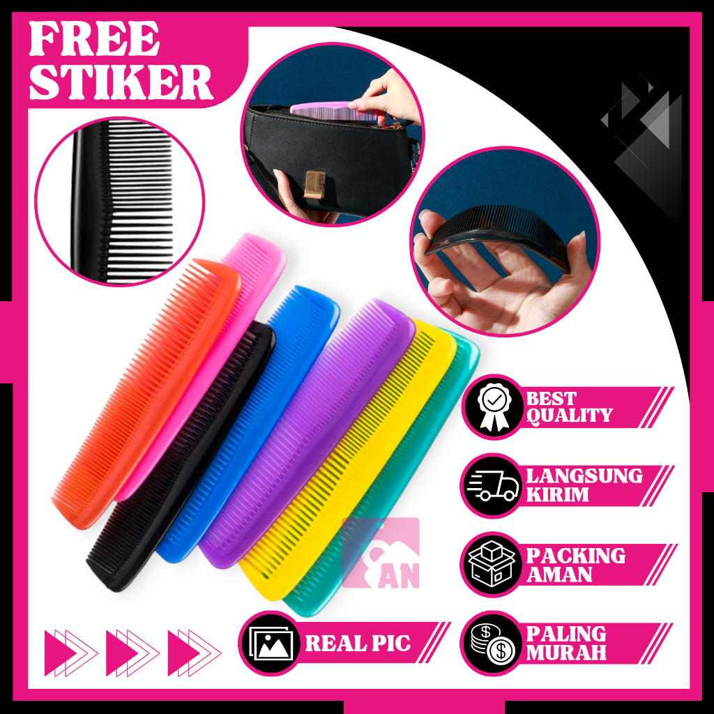 1PCS Sisir Rambut Saku Mini Pria Wanita Dewasa Sisir Sasak Hair Pomade Kecil Cowok Cewek Warna Hitam
