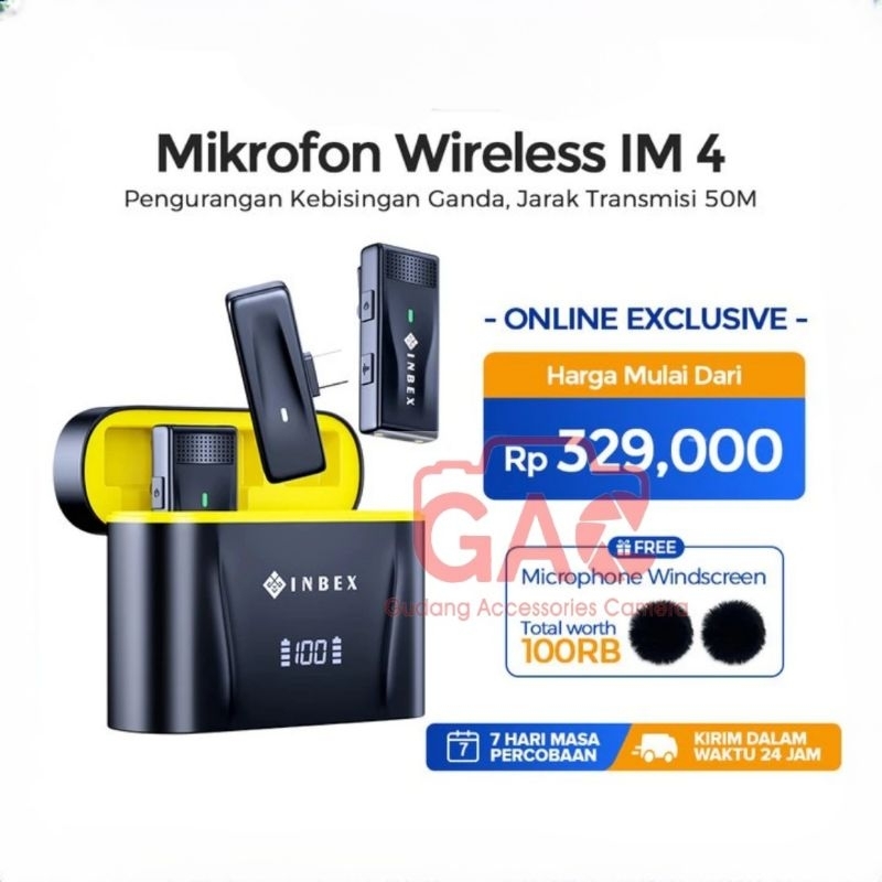 INBEX IM4 Wireless Microphone Mic Wireless Clip on Mikrofon Lavalier