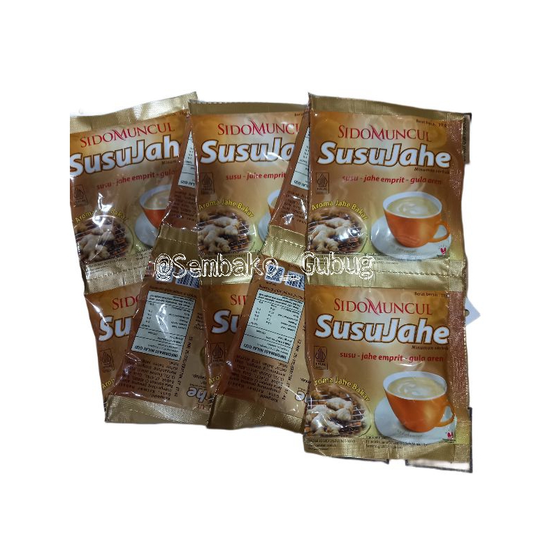 

SUSU JAHE SIDOMUNCUL/SUSU-JAHE EMPRIT-GULA AREN/1 RENCENG ISI 10 SACHET/27 GR