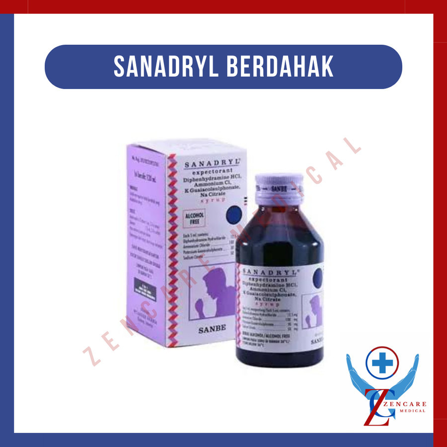 Sanadryl Expectorant Sirup / Obat Batuk Berdahak Alergi