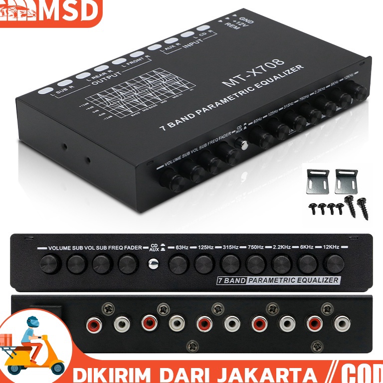 Penjualan Terbanyak.. Pre Amp Parametric Equalizer Mobil 7 band Surround Sound Tuned Crossover Amplifier