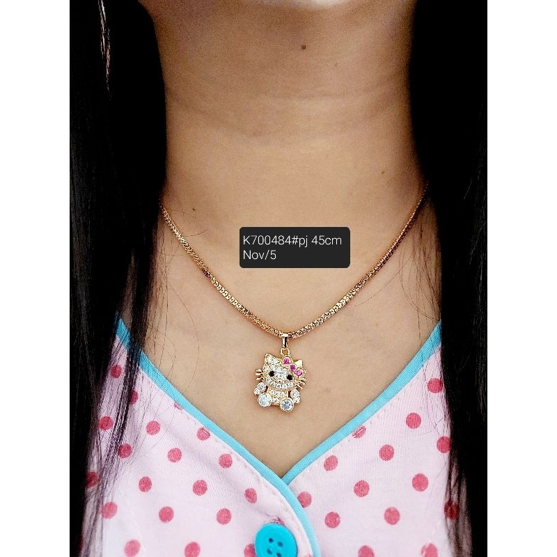 Kalung liontin HK hello kitty lapis emas