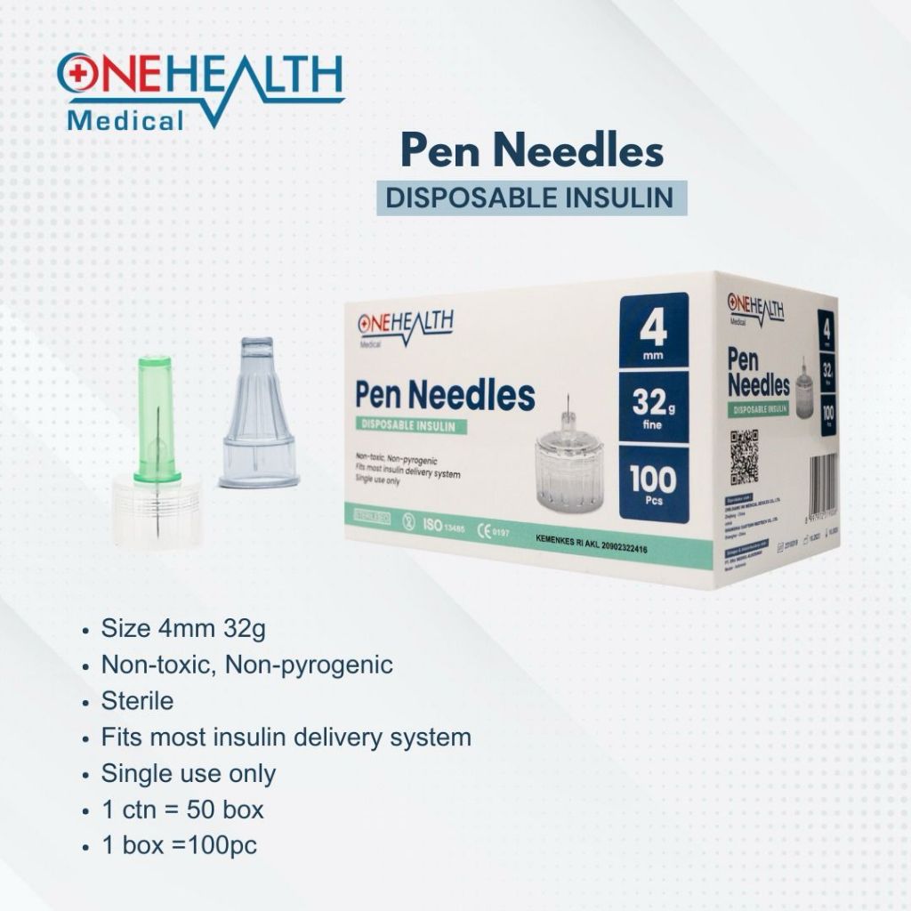 Onehealth Pen Needles Jarum Insulin ukuran 4 mm / Jarum Insulin ukuran 5 mm