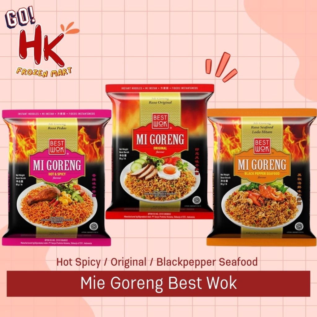 

Mie Goreng Best Wok Original Hot Spicy Blackpepper Seafood | mie instan viral pedas HK Frozen Mart