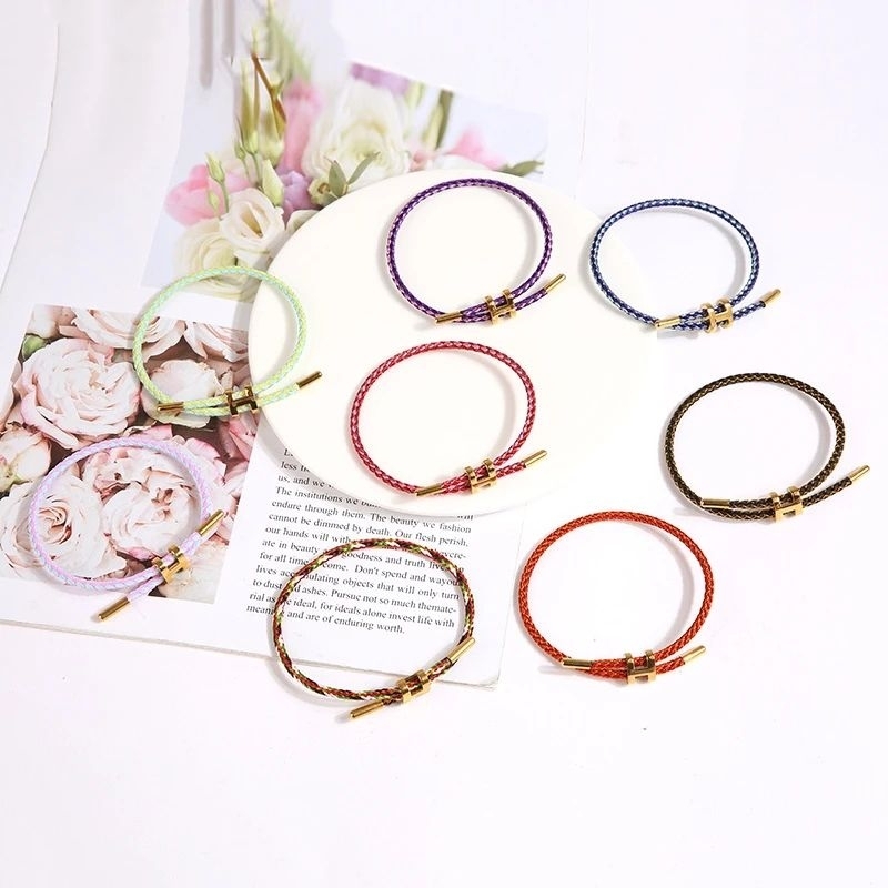 Gelang Tali Kawat Wirerope Anti Air Waterproof Emas