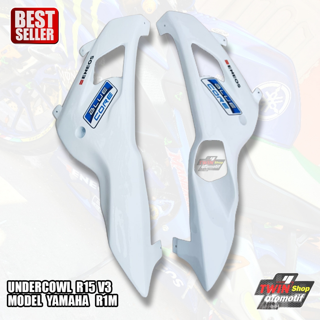 "UNDERCOWL R15 V3 MODEL UNDERCOWL YAMAHA R1M UNDERCOWL R15V3 PUTIH MOTIF ENEOS