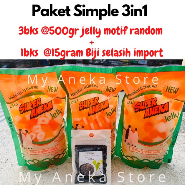 

Jangan Ketinggalan order.. Jelly motif Paket 3in1 With Biji selasih motif random merk super aneka jelly 6AQ