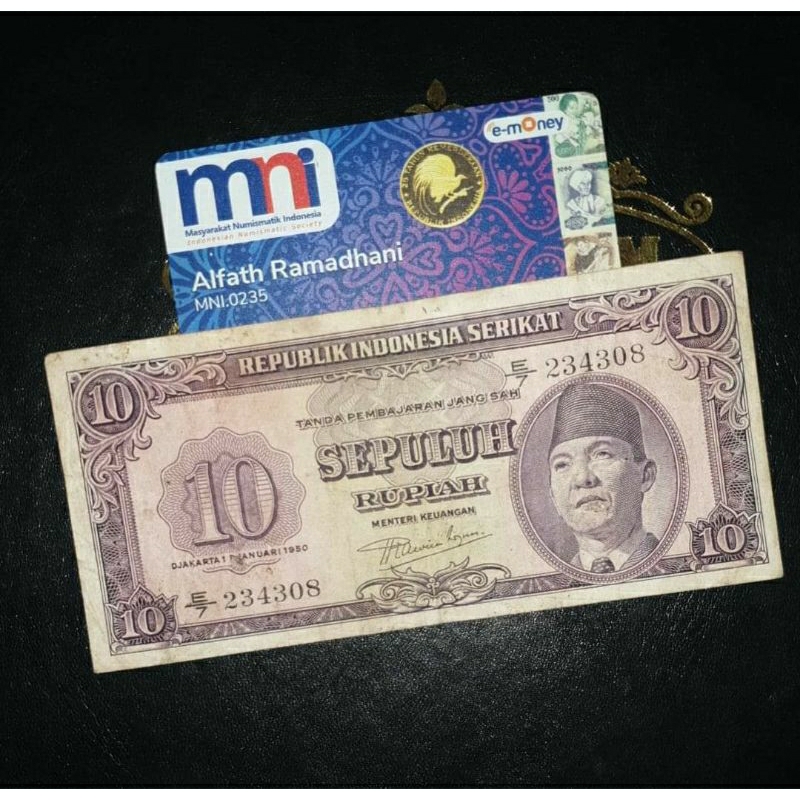 Uang Kuno Seri RIS 1950 Pecahan 10 Rupiah