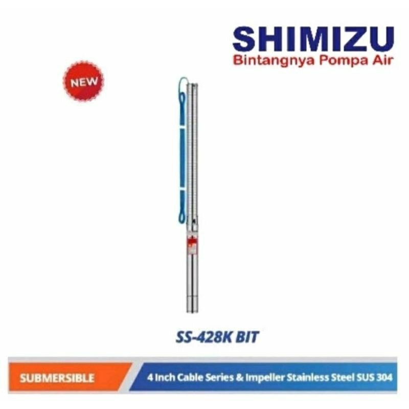 Pompa Air Satelit Shimizu SS-428K-BIT (2hp) + Kabel 50M (Pompa Submersible 4inch)