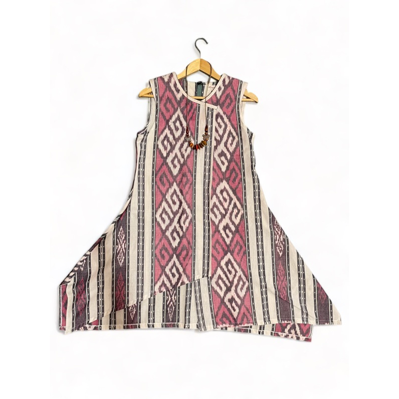 TUNIK TENUN/ DRESS TENUN WHITE LAVA ETNIK NUSANTARA