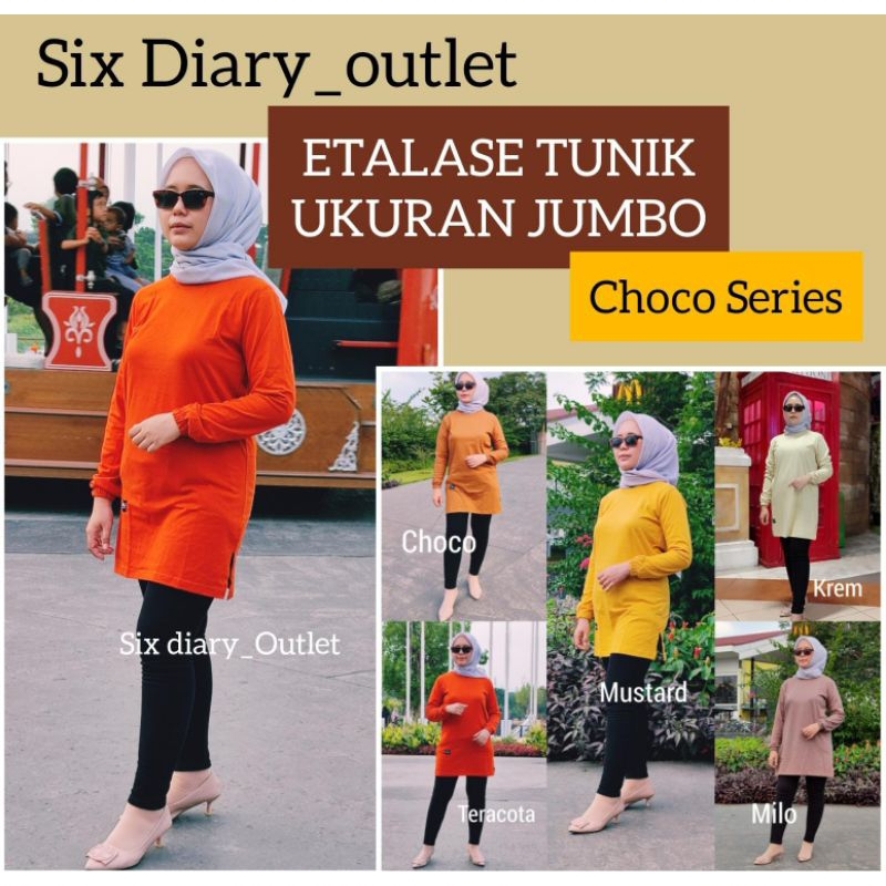 TUNIK Kaos  atasan wanita Six diary Ukuran Jumbo