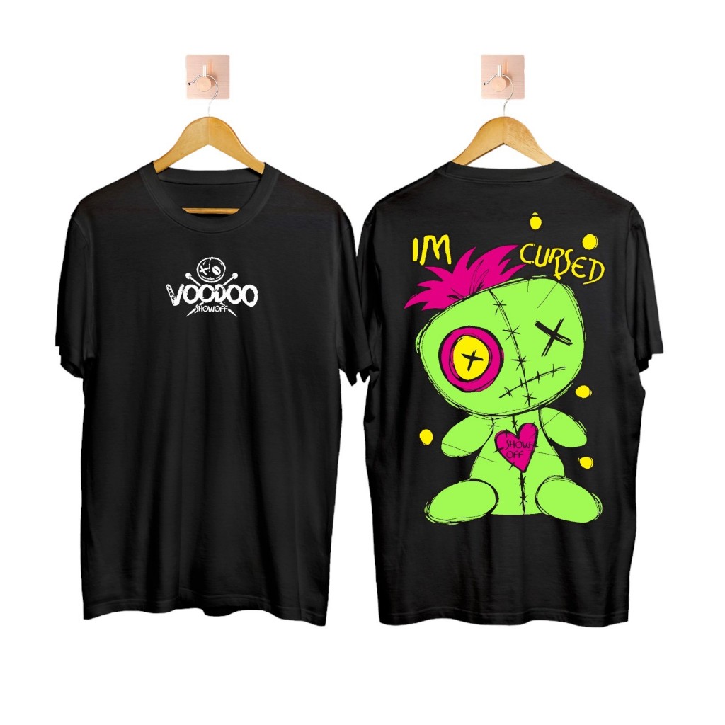 Baju Kaos Voodoo Cursed Hitam (COD)/Baju Brand Lokal/Brand Lokal Baju/Others/Kaos Pria Dewasa/Baju B