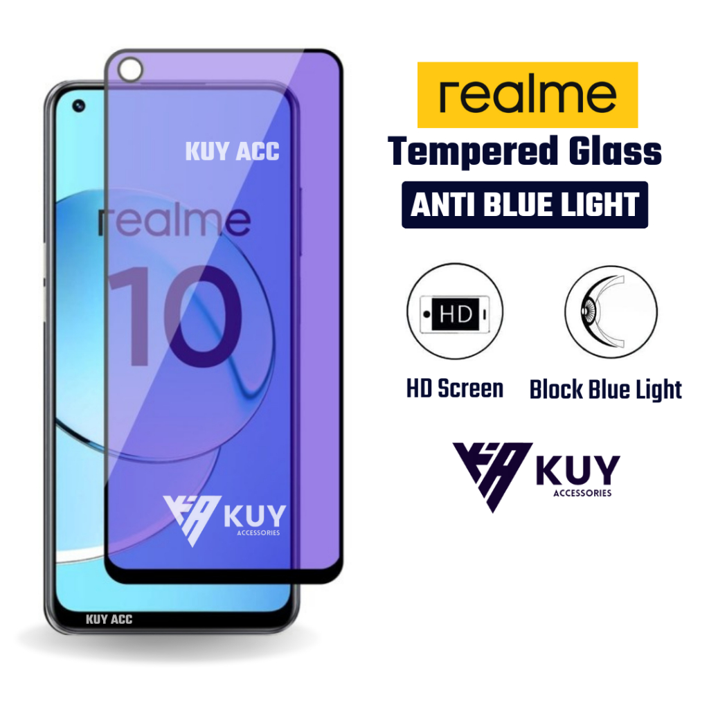 KUY - Tempered Glass Anti Blue Light Realme X XT X Lite X2 X2 Pro X50 Pro X7 X7 Pro GT 5G GT Master 