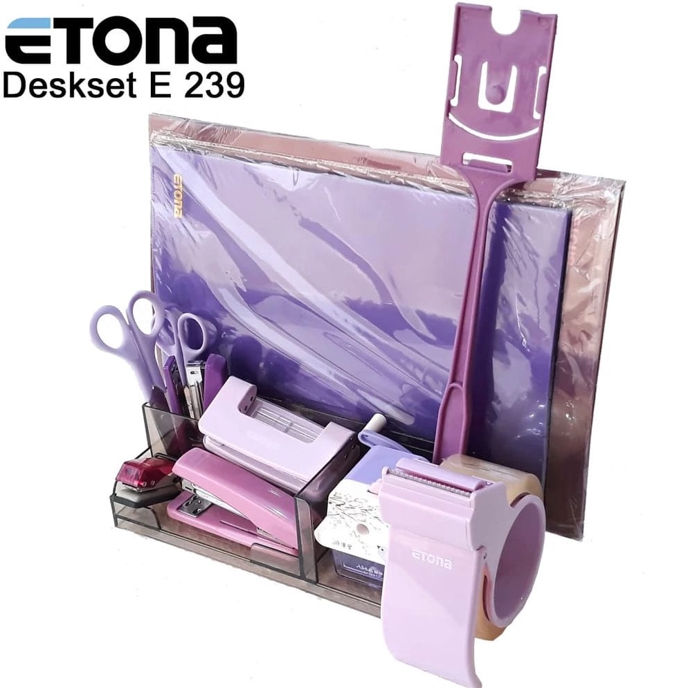 

Stok banyak TERMURAH!Etona Desk-set E 239 (HANYA DESKSET, bukan SEMUA barang di foto) , ada slot filing.DESKSET/ORGANIZER MEJA 08N