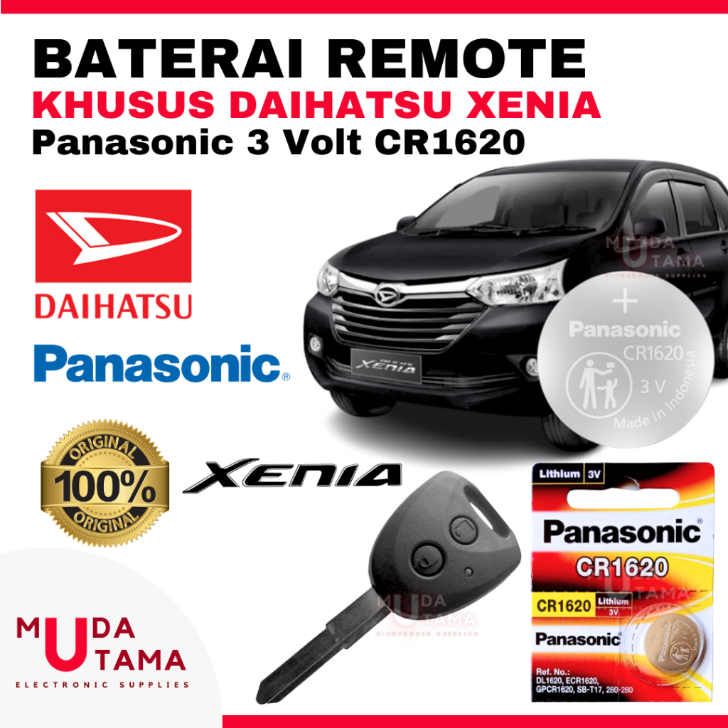 BATERAI REMOTE DAIHATSU XENIA ORIGINAL PANASONIC CR1620 - BATTERY REMOTE DAIHATSU XENIA - BATERAI RE