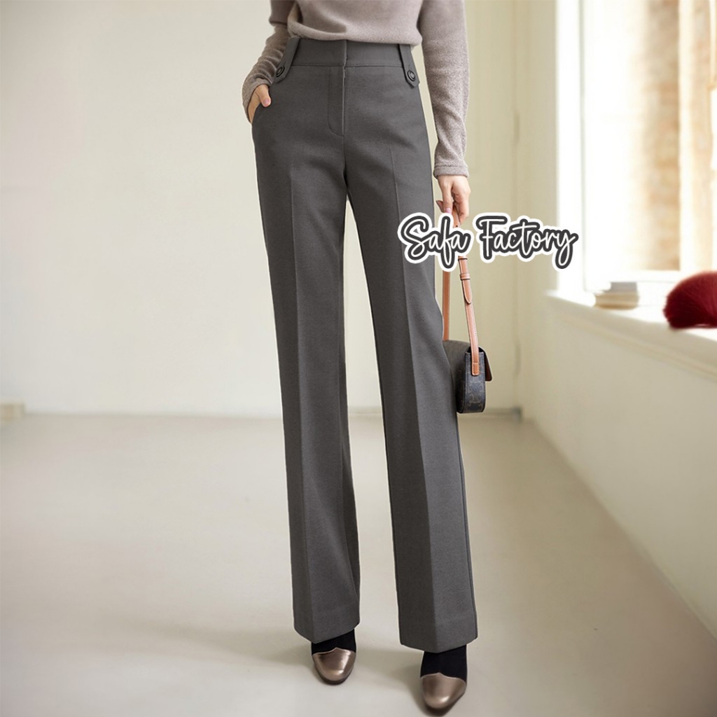 Safa Factory - Celana Panjang Formal Wanita Celana Cutbray Slacks Trousers Kekinian Terbaru
