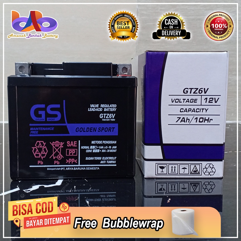 Best terlaris Aki Motor Vario 125/150, Vario 125 Led, Nmax 155, Satria Fu GTZ6V GTZ7S GS Aki Kering 