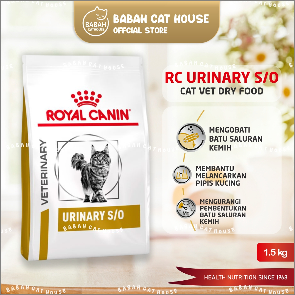 Royal Canin CAT VET URINARY SO 1,5KG RC Makanan Kucing Kering Dry Food Obat Struvite Oxalat Care Bat