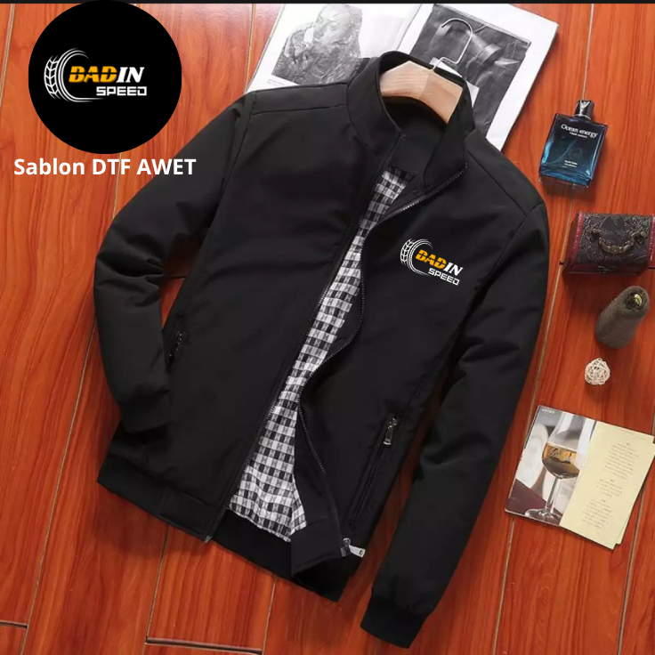 JAKET HARRINGTON BADIN SPEED POLOS / JACKET PRIA OUTDOOR MOTOR / WINDBREAK BOMBER HITAM