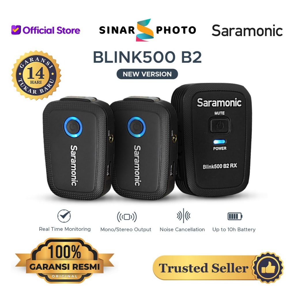 SARAMONIC Blink500 B2 NEW (TX+TX+RX) Dual-Channel Wireless Microphone