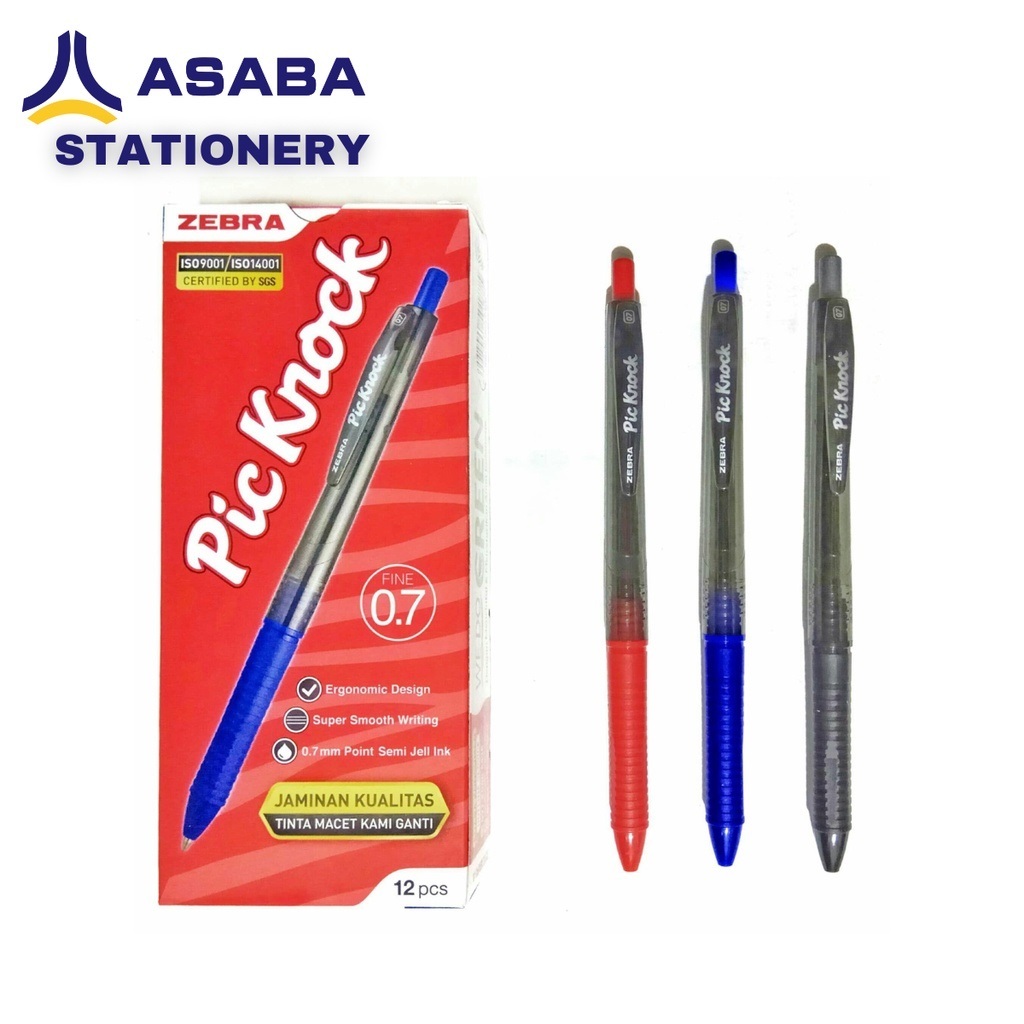 

Asaba Stationery - Pen/Pulpen/Bulpen PicKnock 07mm - 1 Lusin Isi 12Pcs
