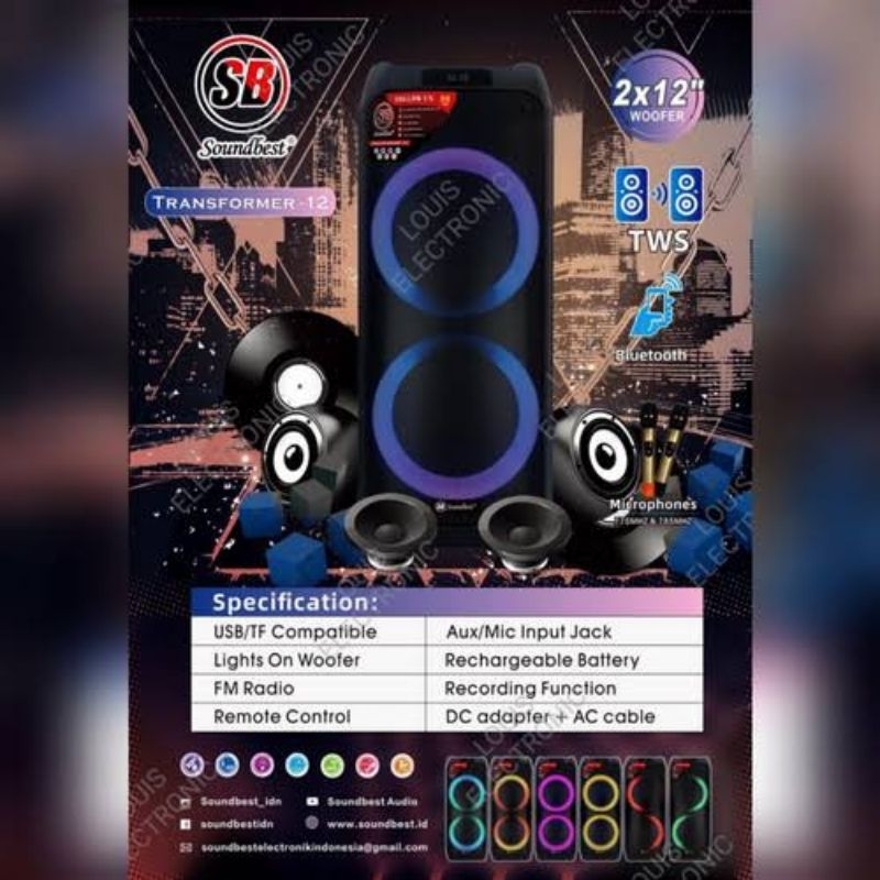 soundbest TRANSFORMERS 12 Speaker Portable Wireless