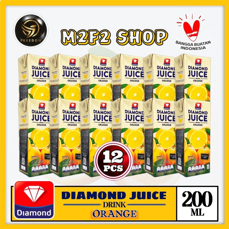 

Diamond Juice No Added Sugar Orange | Jeruk Kotak - 200 ml (Kemasan 12 Pcs)