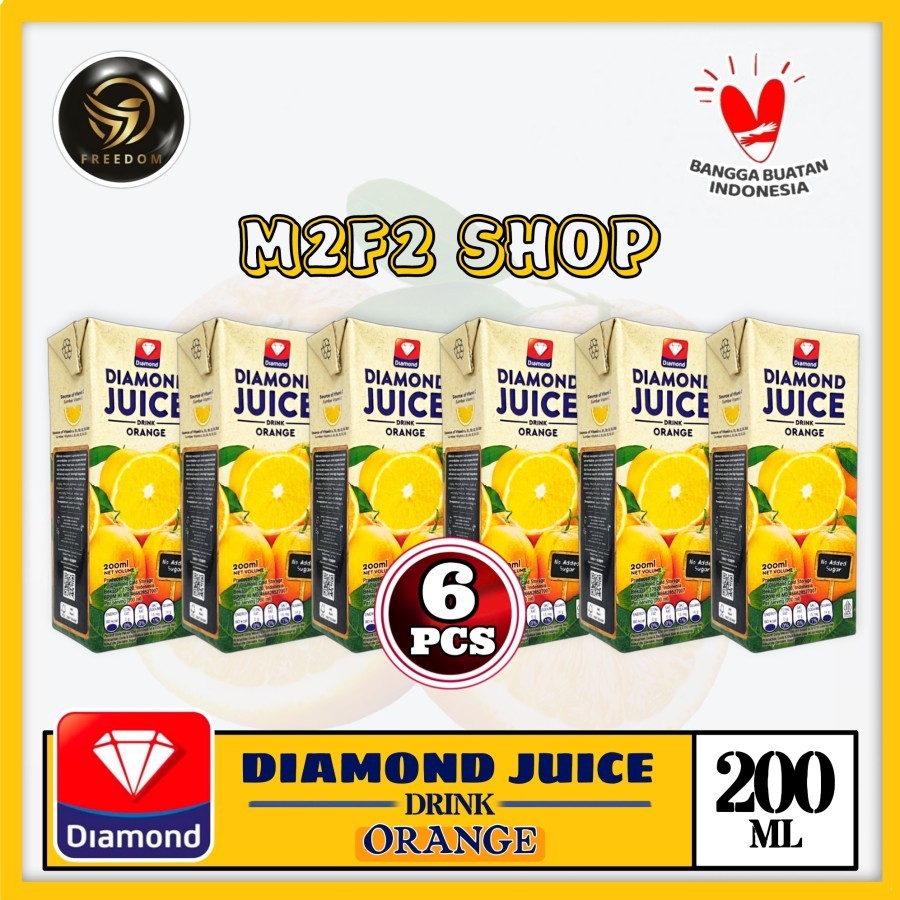 

Diamond Juice No Added Sugar Orange | Jeruk Kotak - 200 ml (Kemasan 6 Pcs)