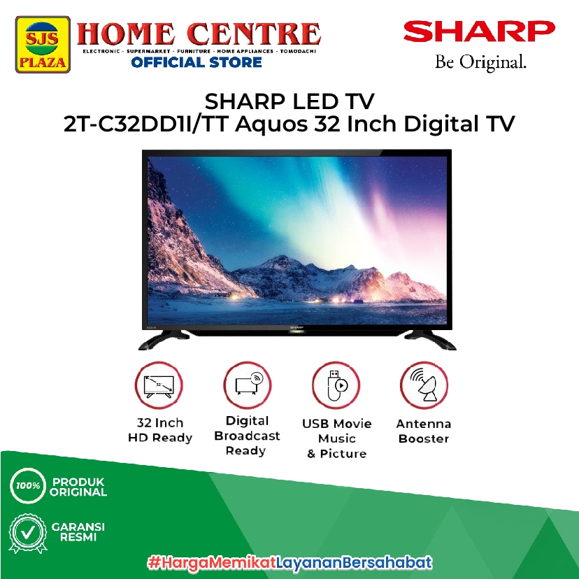 SHARP LED TV 2T-C32DD1I/TT Aquos 32 Inch Digital TV
