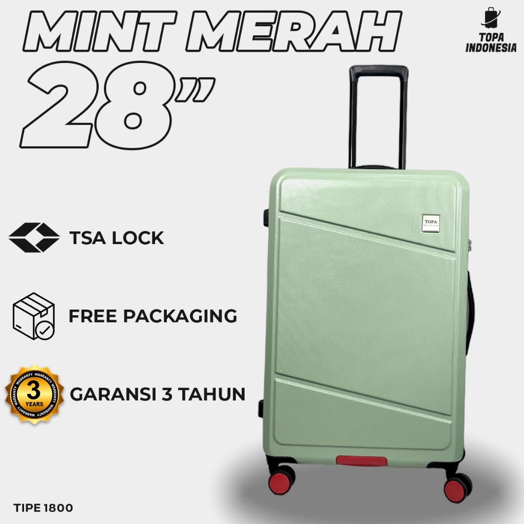 Koper Kabin & Bagasi 28 INCHI Koper Bahan Polycarbonate kode TOPA  type 1800