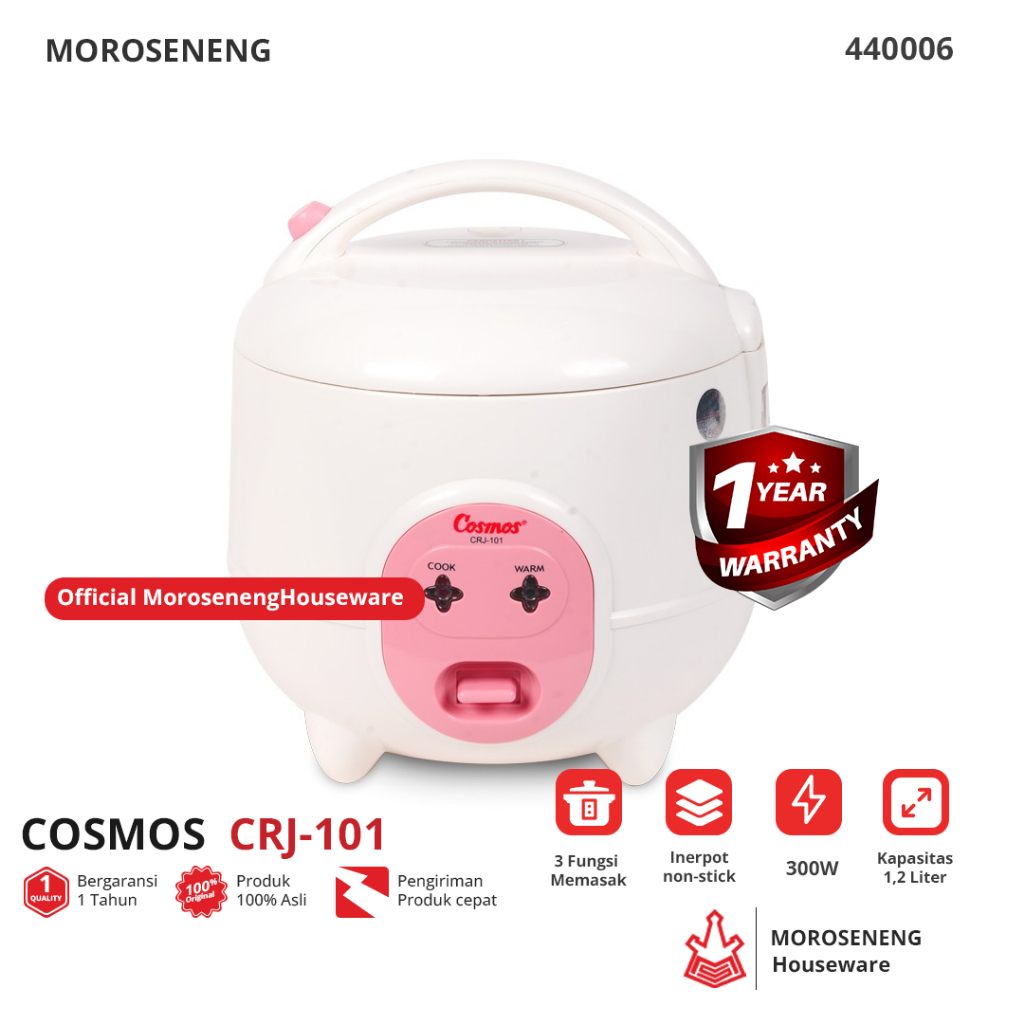 Cosmos Magic com CRJ 1001 Penanak Nasi 0.6 Liter Garansi Resmi