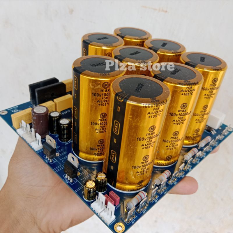 KIT PSU CLASS H ISI 8 ELKO MAX GOLD 100V 10.000UF LENGKAP SOFTSTART/TEGANGAN SIMETRIS/FAN PSU ISI 8 