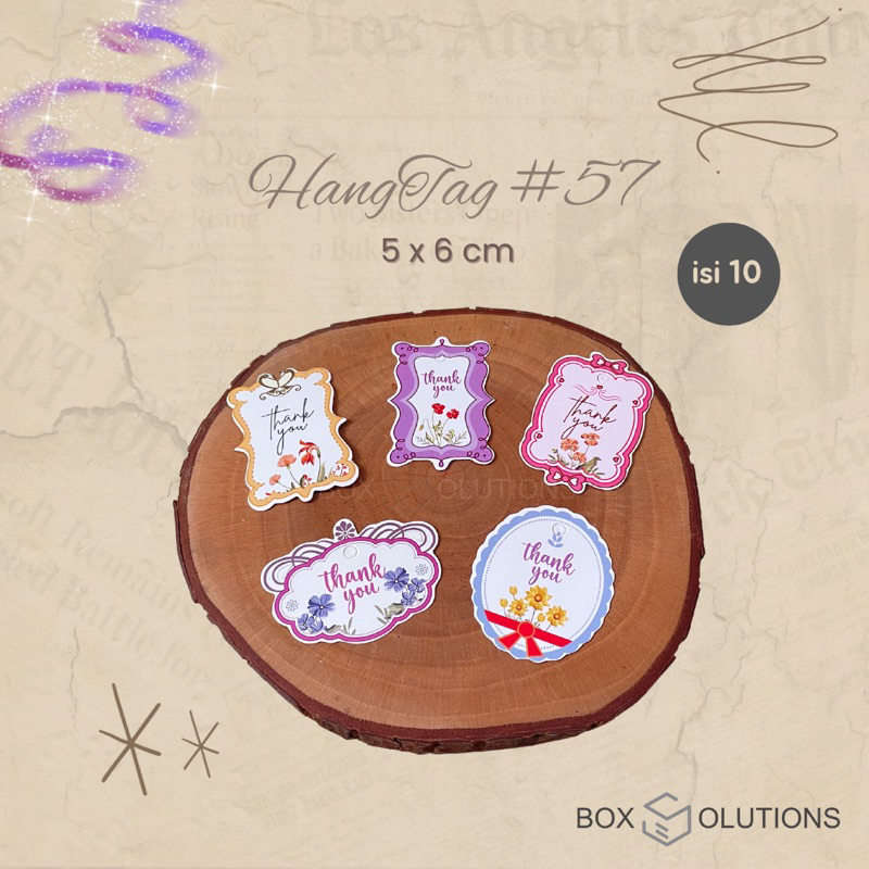 

[isi 10] HangTag Thankyou / HangTag Label #57 / Kartu Ucapan Terimakasih - 5x6 cm